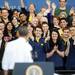 President Obama greets Michigan students and supporters before he takes to the podium at the Al Glick Fieldhouse on Friday morning.  Melanie Maxwell I AnnArbor.com